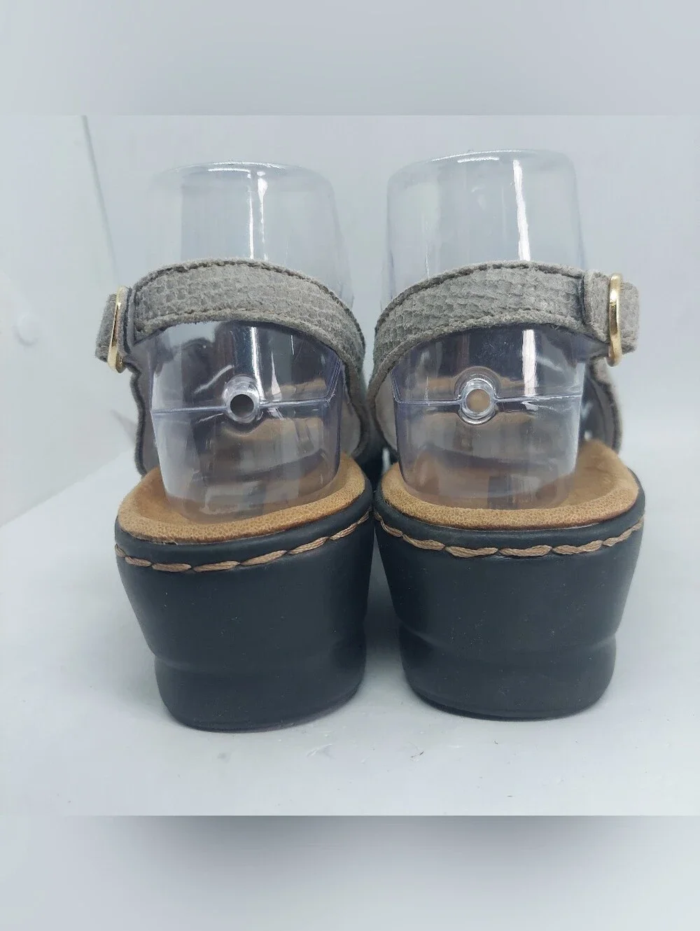 Clarks Lexi Marigold Sandals Gray Snakeskin Slingback Womens Size 7M Casual